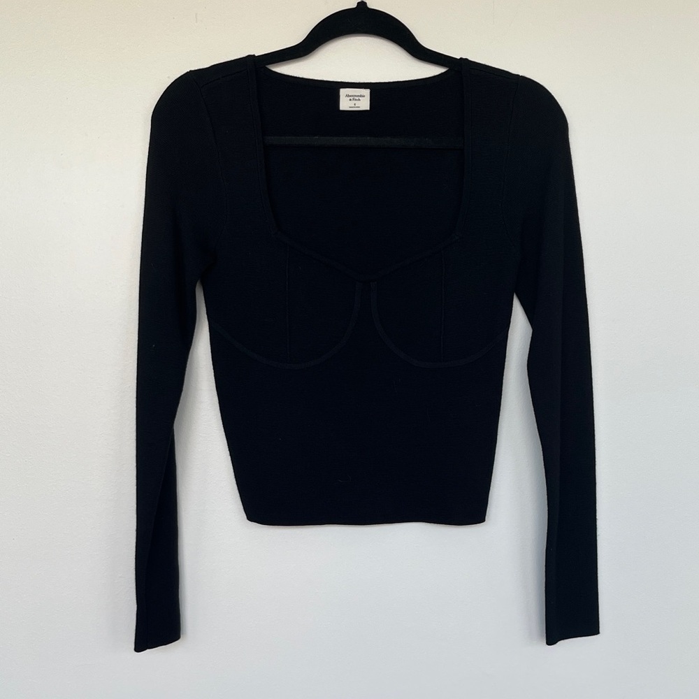 {{A&F}} Corset Seamed Knit Top